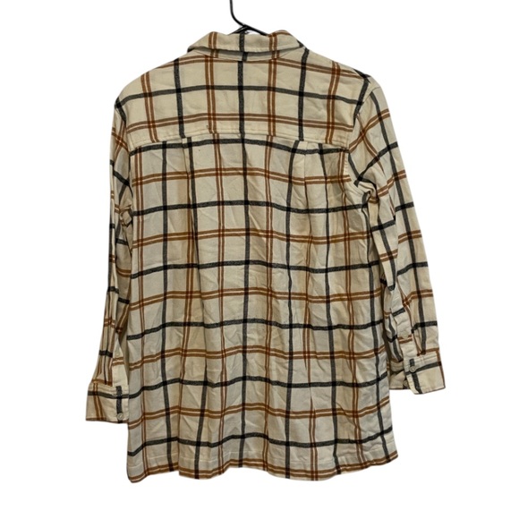 Madewell Oversized Boyfriend Flannel Antique Cream Size XS - Picture 4 of 6